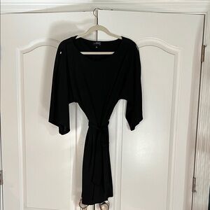 The Limited Elegant Black Tie-Waist Mini Dress